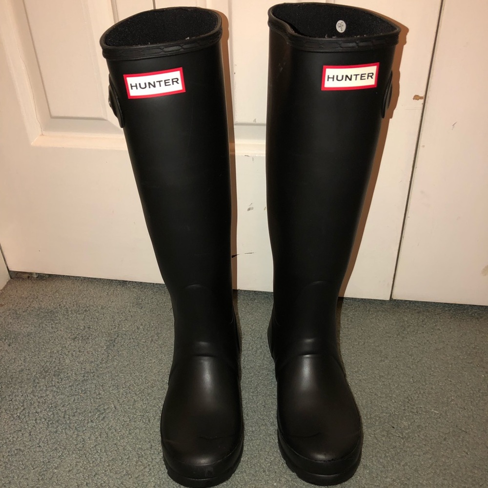 Women’s Matte Black Hunter Rain Boots